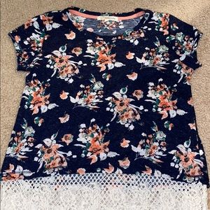 Flower Print Rewind Top